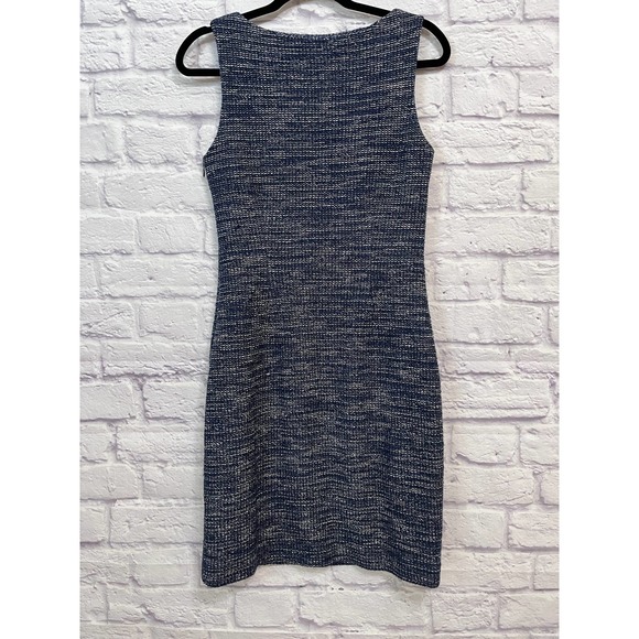 Banana Republic tweed sheath dress 4. Blue and white woven pattern. Sleeveless. - Picture 2 of 10